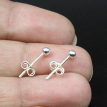 925 Sterling Silver Little Ball Stud Earrings for girl - Pair - £22.79 GBP