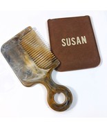 Vintage Centro Hair Comb Personalized Susan Pasadena Texas brown plastic... - $13.00