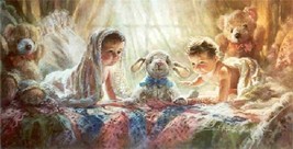 Double Vision Kathryn Fincher Signed Art Print Kids Children Lamb Teddy Bears - £62.28 GBP