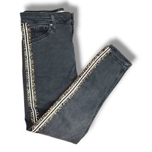 Topshop Moto Jamie Jeans Black Side Stripe Size 30x24 Stretch Skinny High Rise  - £17.26 GBP