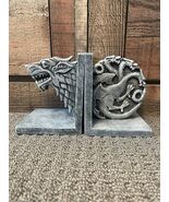 HBO Game of Thrones Bookends 2 Set Gray Stone Stark Targaryen READ DESCR... - $46.93