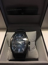 Montres De Luxe Mens GMT Estremo Black blue Tonneau Leather Watch NEW - £316.27 GBP