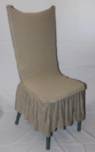 Set Of 2 Carter Stretch Slipcovers Dining Kitchen Chair Covers 11” Ruffle Skirt - £7.99 GBP