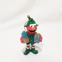 Elmo Dressed as Elf with Presents Ornament Christmas 3&quot;  Sesame Street Workshop - £11.75 GBP