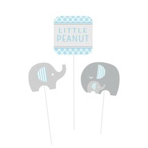 Little Peanut Boy 3 Centerpiece Sticks Blue Elephant Baby Shower - £3.28 GBP