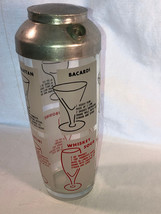 1950s Glass Cocktail Shaker Recipes Measurements - £11.98 GBP