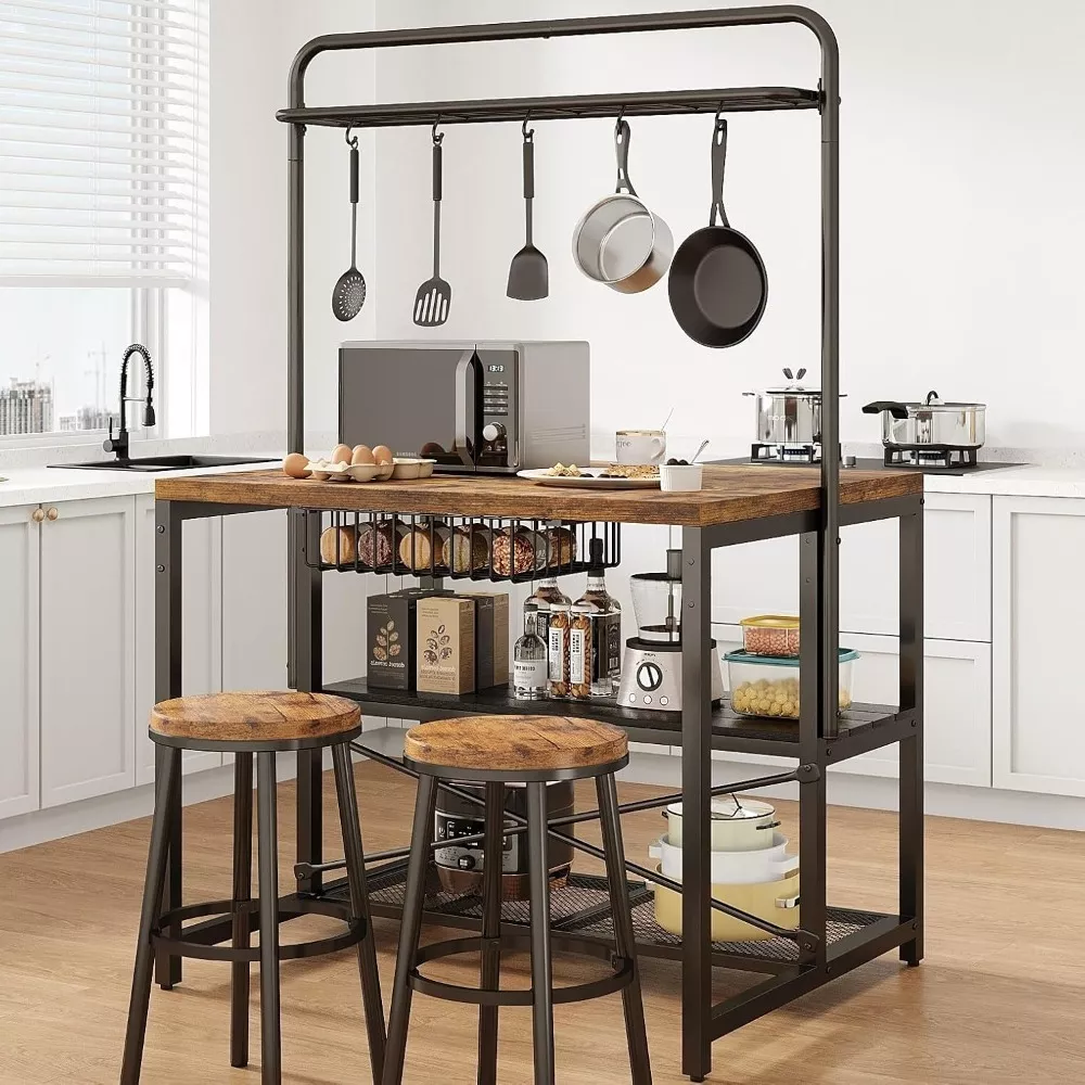 Large Kitchen Island Table with Storage - $199.95