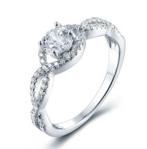 1.50 Carat Diamond Engagement Wedding Ring With 14K White Gold Finish Silver - £79.48 GBP