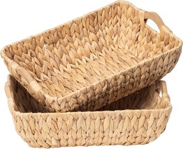 Fairyhaus Wicker Baskets With Handles, Natural Wicker Basket, 14.96X10.04X5.12&quot; - £35.88 GBP