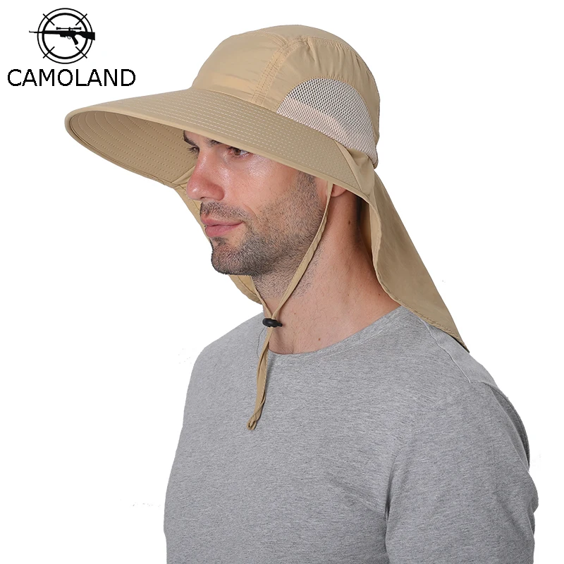 CAMOLAND Waterproof Bucket Hats For Men Women Summer UPF 50+ Sun Hat Long Wide - £17.26 GBP