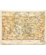 1914 Map Valee D&#39;Azun Southern France Lithograph WW1 Era Antique DWW12A - $548.16 MXN