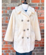 Vintage Jet Set California Faux Fur Coat White/Cream Jacket 7/8 Double B... - €34,63 EUR