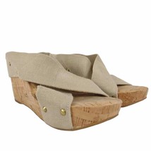 LUCKY BRAND Miller 2 Cork Wedge Heel Canvas Stretch Strap Sandals, Women... - $355.23 MXN
