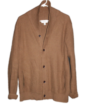 Men&#39;s Goodfellow Brown Button Front Cardigan Sweater W/ Pockets Shawl Ne... - $18.00