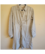 Mystree Womens Tunic Shirt Dress Small Stripes Twist Front Button Front  - $39.26 CAD
