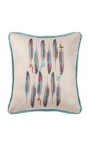 Cowgirl Kim Serape Feather Faux Suede Pillow - £35.88 GBP
