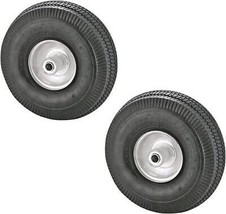 Replacement Cart Tires Wheels Set 2-Pack 4.10/3.50-4&quot; Pneumatic 5/8 Ball Bearing - £29.64 GBP
