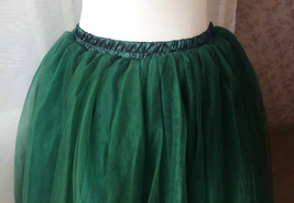 Dark Green Tulle Tutu Skirt Custom Plus Size Ballerina Fluffy Tulle Midi Skirt image 3