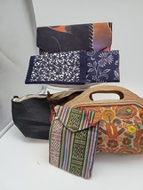 Lot Of 6 Vintage Boho Purses And Wallets: Floral, Tapestry, Retro, Clutch - $25.15