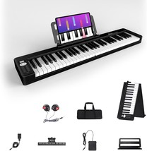 Cossain Piano Keyboard 61 Keys, Folding Digital Piano, Piano Bag, Stand ... - £132.42 GBP