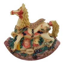 Christmas Rocking Horse Ceramic Figurine Decor, New In Box, World Bazaar Inc. - £27.83 GBP