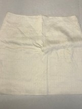 Ann Taylor Ivory Women&#39;s Skirt Linen Blend Lined Exposed Zipper Size 14 NWT - £32.27 GBP