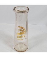 Vintage Milk Bottle Glass Horne&#39;s Dairy Skowecan ME 7 Inch NO LID - $266.55 MXN