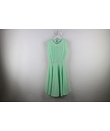Vintage 70s Womens Size 15 Sleeveless Flower Lace Knit Dress Mint Green USA - $60.86 CAD