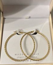 Mia Fiore Hoop Earrings Sterling Silver 18kt Gold Plated Made in Italy - £35.60 GBP
