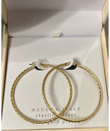 Mia Fiore Hoop Earrings Sterling Silver 18kt Gold Plated Made in Italy - £35.60 GBP