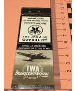 Matchbook Cover  TWA  THE TRANSCONTINENTAL AIRLINE  UNSTRUCK  gmg - $227.88 MXN