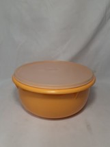 Vtg Tupperware 272  Bowl with 230 Sheer Lid ,  Orange / Yellow Harvest, - $22.31