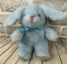 Wal-mart light blue small plush Easter bunny rabbit sparkle ears ribbon bow - £10.07 GBP