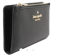 Kate Spade Leila Small Slim Bifold Black Leather Wallet WLR00395 NWT $12... - $54.43
