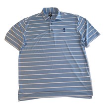 FootJoy Light Blue White Striped Performance Polo Shirt Mens XL N Jersey Club - £13.34 GBP