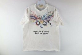 Vintage 90s Streetwear Mens Large Art What Am I Doing Out of Bed T-Shirt USA - £38.12 GBP