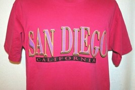 Vintage 90s San Diego California Tourist Pink 50/50 T-SHIRT L Single Stitch Vtg - £15.81 GBP