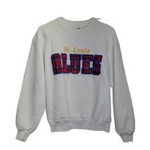 VTG 90&#39;s Jerzees Super Sweats SZ Medium St Louis Blue Long Sleeve Sweatshirt - £27.65 GBP