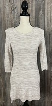 White House Black Market Tunic Sweater 3/4 Sleeve, Beige/Metallic, Size ... - $17.82