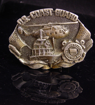 Vintage Coast Guard Buckle / Helicopter ship front /  military veteran g... - $75.00