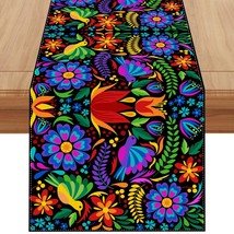 Linen Mexican Fiesta Table Runner 108 Inches Long Cinco De Mayo Tableclo... - £19.11 GBP