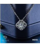 [M010] Luxury 925 Silver Moissanite Necklace | GRA Certified | Rhodium F... - $135.00