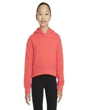 Nike Big Girls Extended Size Sportswear Club Hoodie,Magic Ember/Pink,Lar... - $52.99