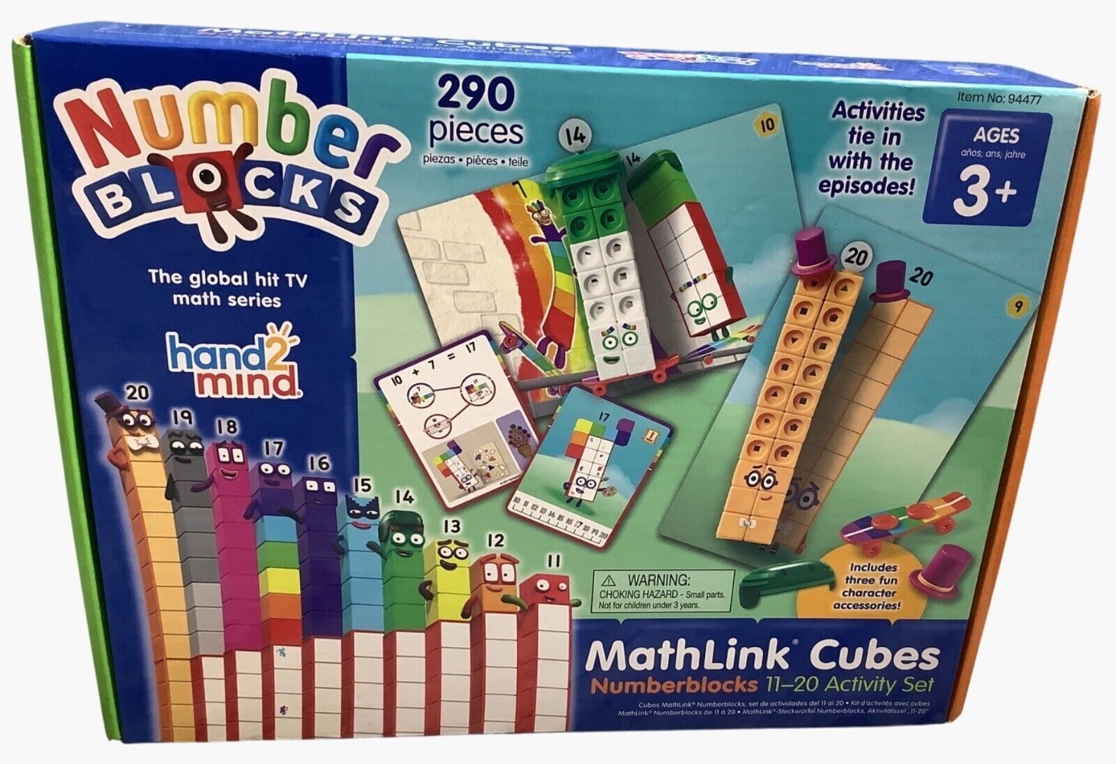 Hand2mind Numberblocks MathLink Cubes 11-20 Activity Set 290-Piece ...
