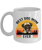 Pug Dogs Coffee Mug Ceramic Gift Best Dog Mom Ever Vintage White Mugs For Her - £13.16 GBP+