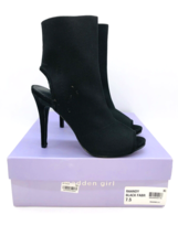 MADDEN GIRL RANDY KNIT PEEP-TOE BOOTIES- BLACK, US 7.5M - £12.09 GBP