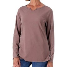 Belle by Kim Gravel TripleLuxe Knit Notched V-Neck Long Sleeve Top XL (5556) - £21.01 GBP