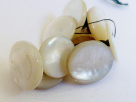 VTG White Mother of Pearl Shell Tuxedo buttons lot of 10 - $30.49