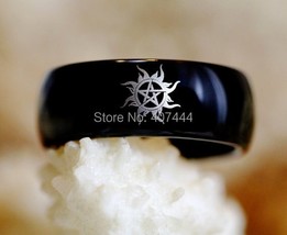 Free Shipping Hot Sales 8mm One Black Dome Supernatural Men&#39;s Fashion Tungsten C - £29.20 GBP