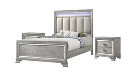 2 Piece Bedroom Set: Egeo Dresser + Omaha Nightstand - Black/Light Oak - $454.99